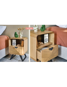 chevet tokyo moderne bois et métal 2