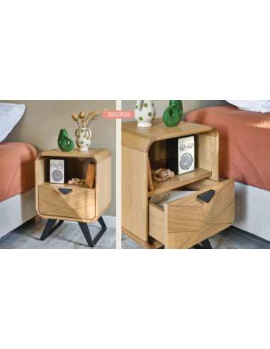 chevet tokyo moderne bois et métal