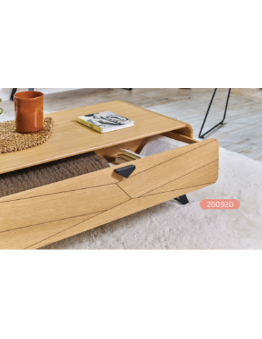 table basse salon Girardeau bois métal