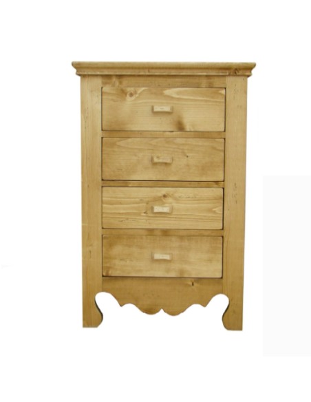 Confiturier en pin massif huilé avec 4 tiroirs - Meubles Mathieu