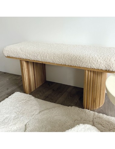 banc lize doudou naturel tissu bouclette