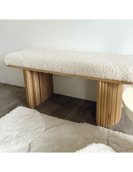 banc lize doudou naturel tissu bouclette