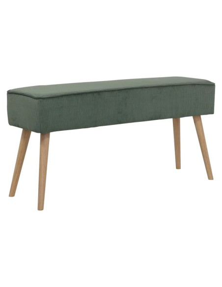 banc Popy velours côtelé vert foncé