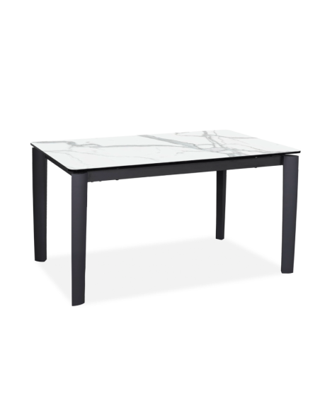 table céramique blanc marbré bous avec allonge