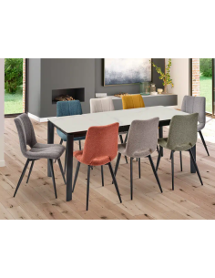 table céramique blanc marbré bous avec allonge 2