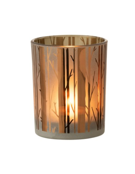 Photophore Arbre Verre Marron Medium