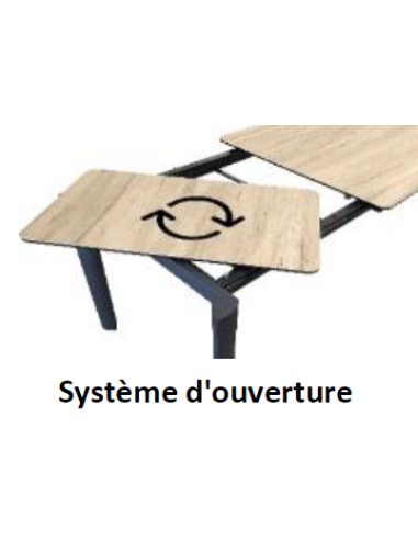 table céramique blanc marbré bous avec allonge