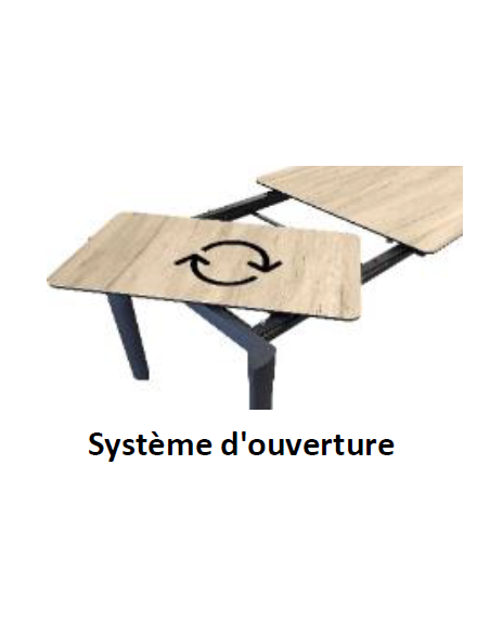 table céramique blanc marbré bous avec allonge