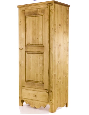 Bonnetière 1 porte 1 tiroir en pin massif huilé