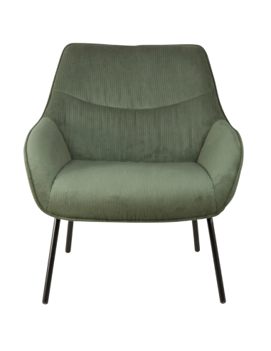 Fauteuil Martin Vert velours Côtelé