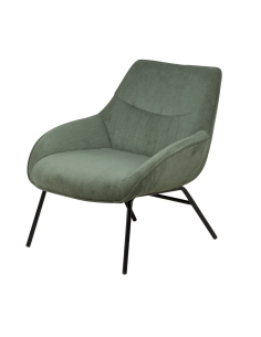 Fauteuil Martin Vert velours Côtelé