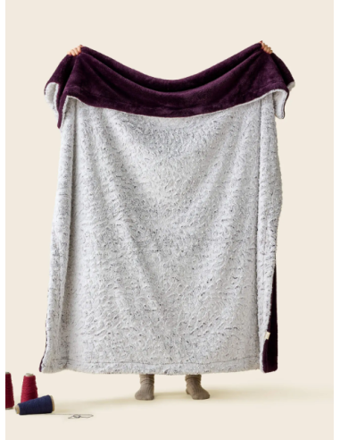 Plaid polaire Ondes Sauvages violet 150/200