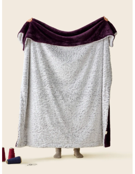 Plaid polaire Ondes Sauvages violet 150/200