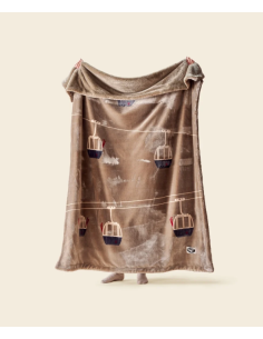 Plaid polaire - Télécabine Taupe - 150/200