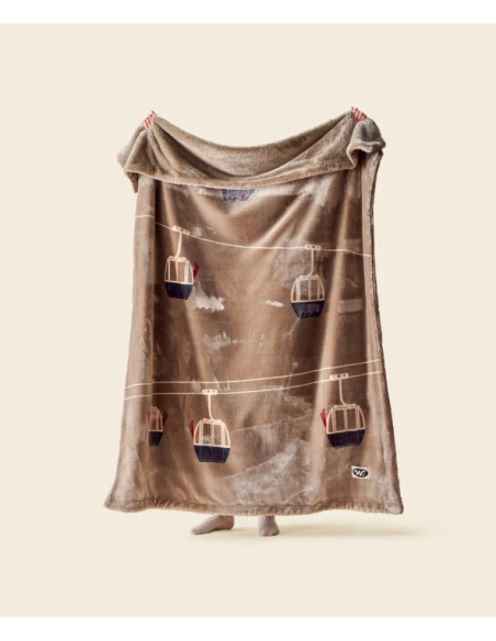 Plaid polaire - Télécabine Taupe - 150/200