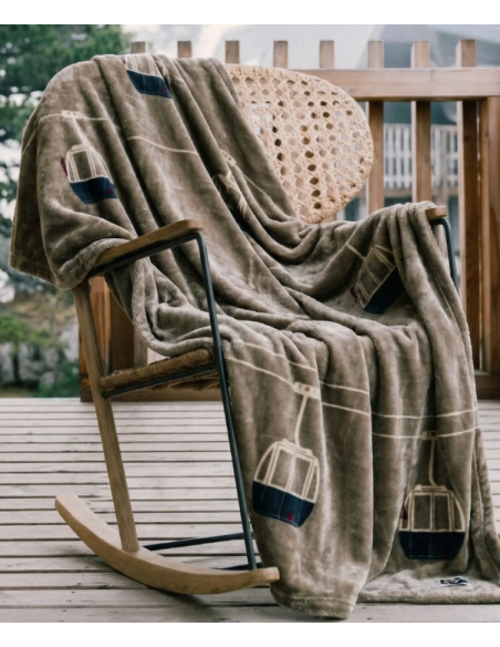Plaid polaire - Télécabine Taupe - 150/200