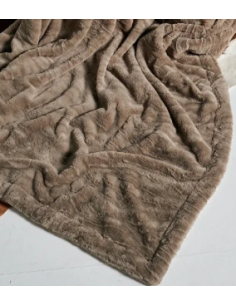 Plaid polaire - Tigre Taupe - 150/200