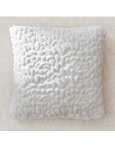 Coussin Fausse fourrure - Galet blanc- 45/45