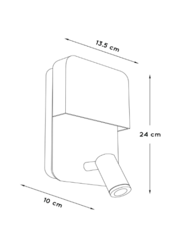 BOXER - Applique murale - Rechargement USB - Noir