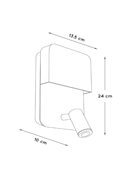 BOXER - Applique murale - Rechargement USB - Noir