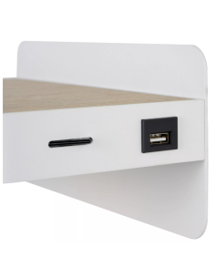 ATKIN- Lampe de chevet avec chargeur USB - blanc 2