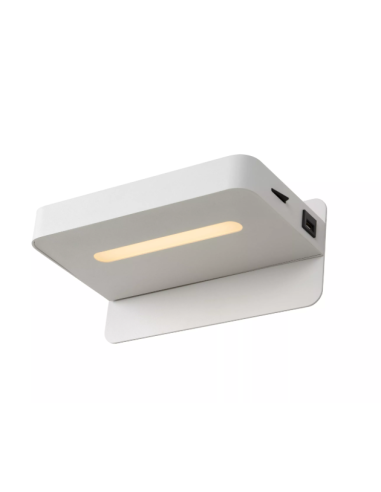 ATKIN- Lampe de chevet avec chargeur USB - blanc