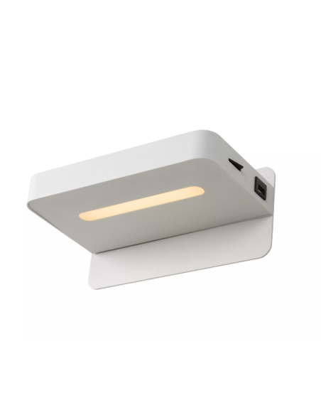 ATKIN- Lampe de chevet avec chargeur USB - blanc