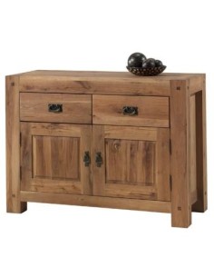 Bahut en chêne massif huilé 2 portes et 2 tiroirs 120 cm