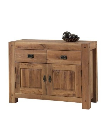 Bahut en chêne massif huilé 2 portes et 2 tiroirs 120 cm