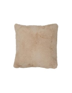 Coussin fausse fourrure beige