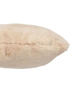 Coussin fausse fourrure beige 2