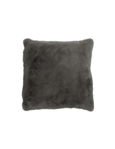 Coussin fausse fourrure gris foncé