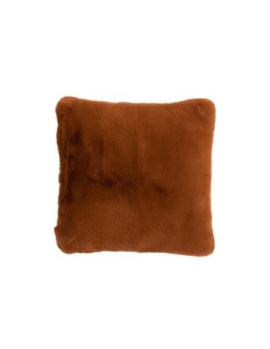 Coussin fausse fourrure orange