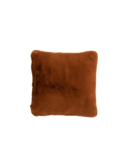 Coussin fausse fourrure orange