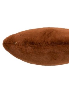 Coussin fausse fourrure orange 2