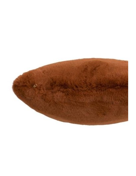 Coussin fausse fourrure orange