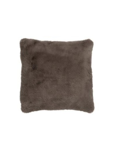 Coussin fausse fourrure taupe