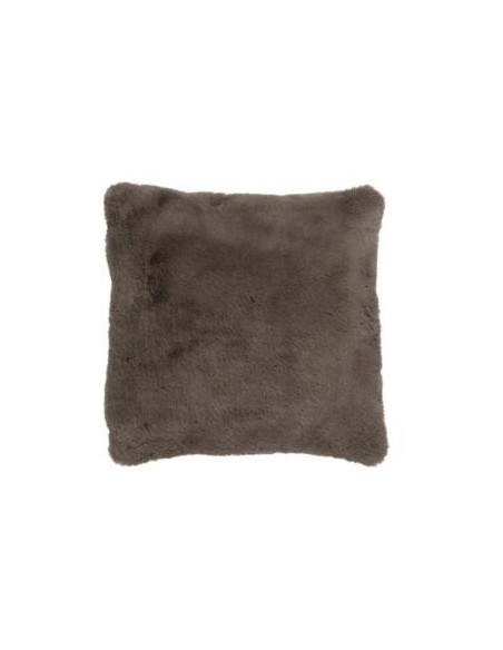 Coussin fausse fourrure taupe