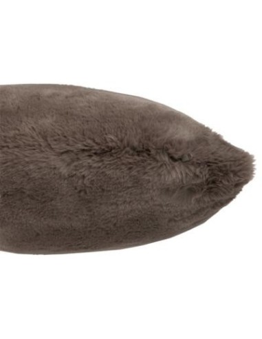 Coussin fausse fourrure taupe