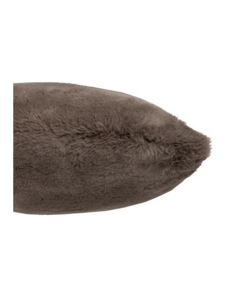 Coussin fausse fourrure taupe
