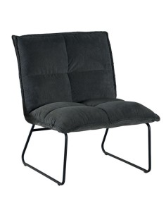 Fauteuil Velours GrisEt Pieds Métal Noir