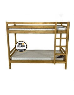 Lits superposés pin massif huilé 80 x 190 + matelas 25 kg