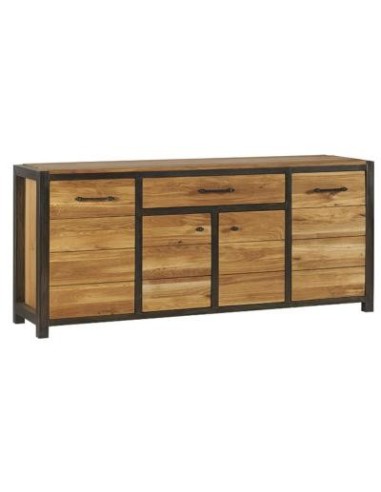 Bahut métal et chêne 185cm