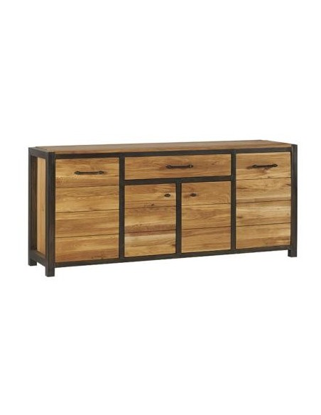 Bahut métal et chêne 185cm