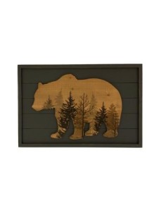 Cadre ours en bois peint