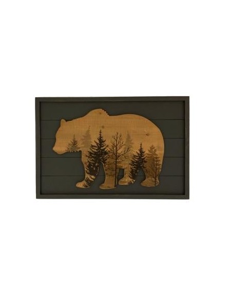 Cadre ours en bois peint