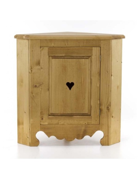 Meuble d'angle 1 porte en pin massif huilé