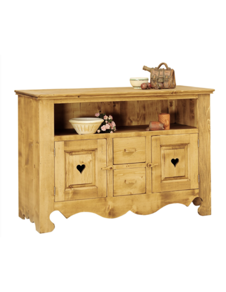 Meuble TV de style montagne en pin massif