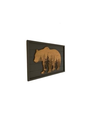 Cadre ours en bois peint