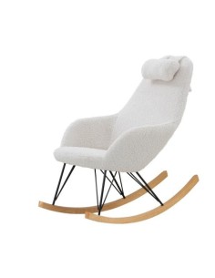 Rocking-chair blanc bouclette 2
